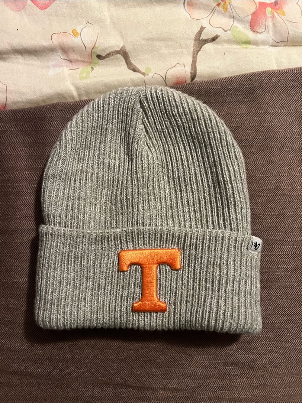 Tennessee Volunteers '47 Brand Knit Beanie Hat Cap Orange Grey  OSFA